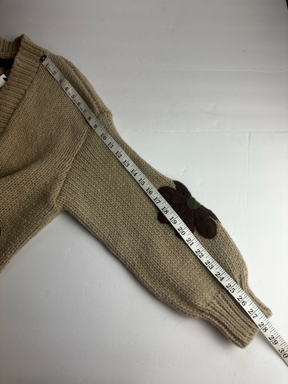 Coco + Carmen Cardigan Women's Size L or XL Oversized Flower Boho Floral Tan NEW - Picture 6 of 10